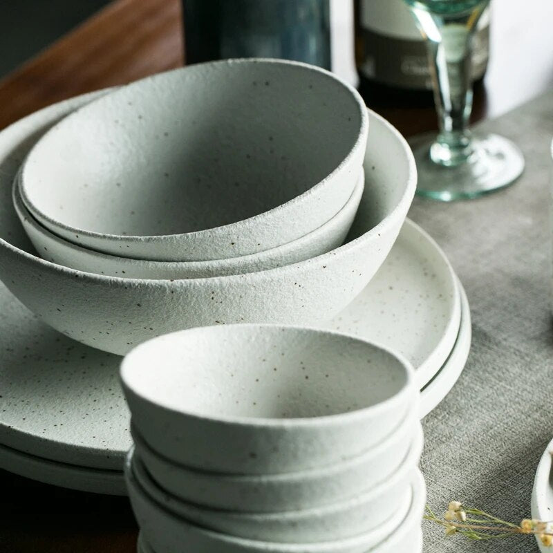 Stoneware Plates Ceramic Dinnerware Dish Set