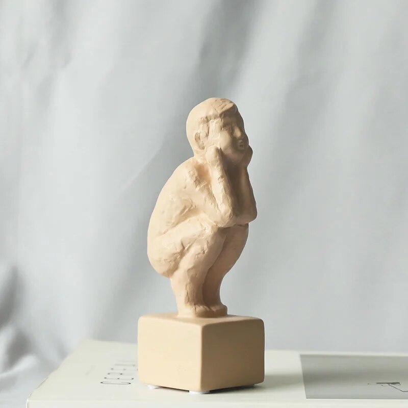 Nordic Retro Art Sculpture Modern Clay Figurine