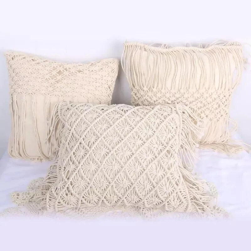 Macrame Hand-Woven Geometry Pillow Covers