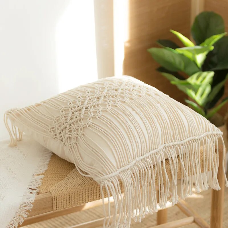 Macrame Hand-Woven Geometry Pillow Covers