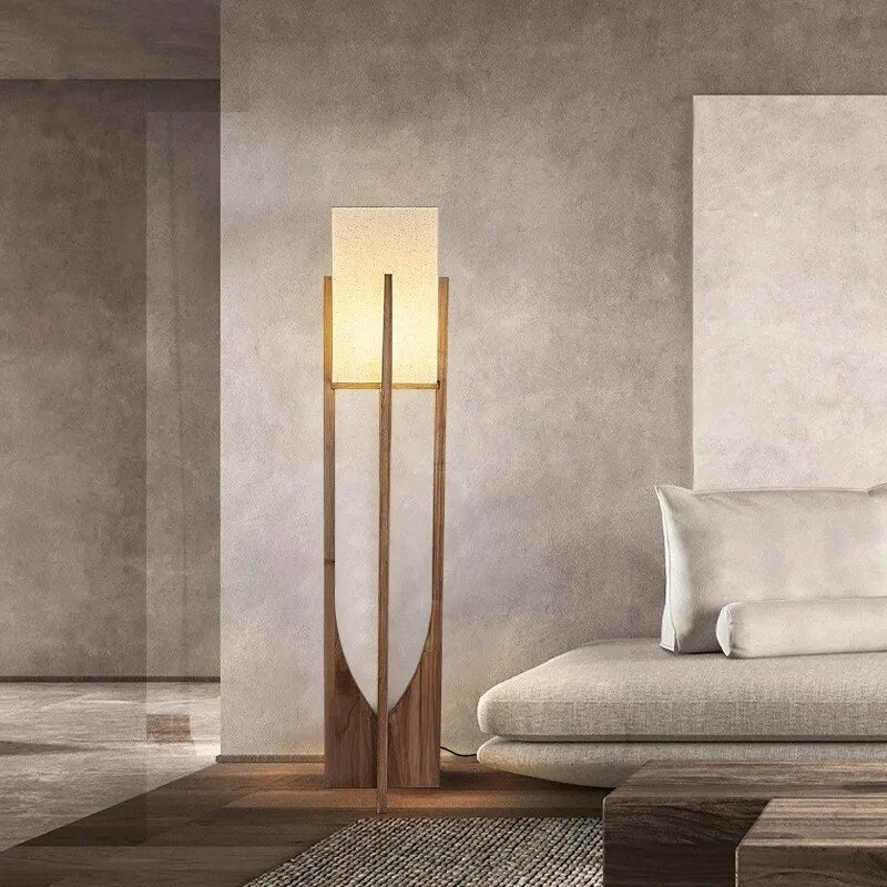 Nordic Solid Wood LED Floor Lamp