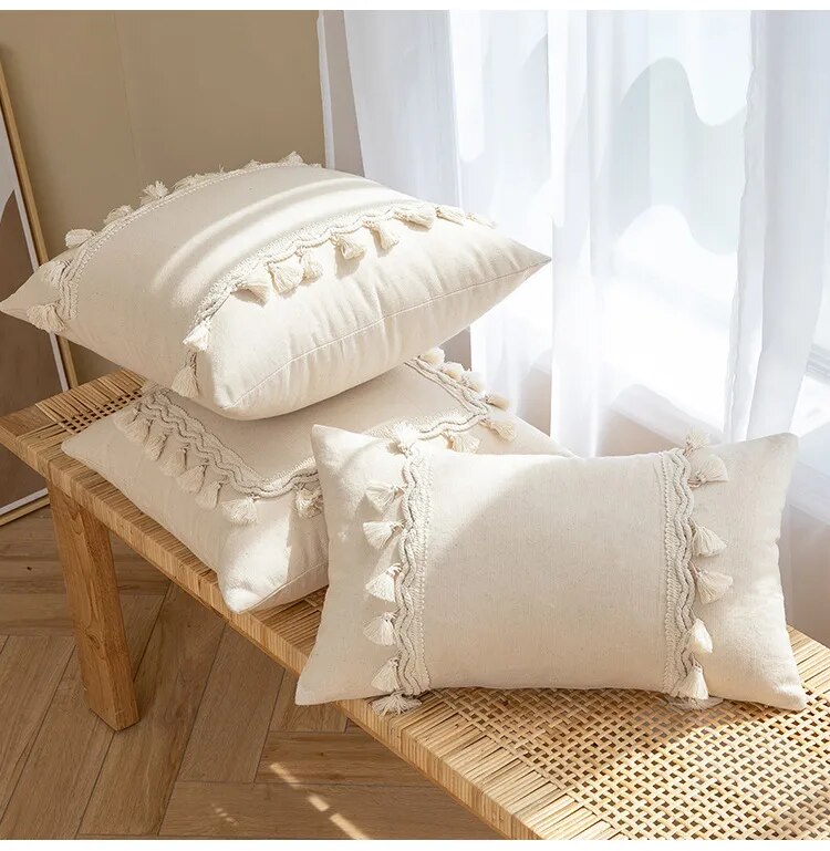 Bohemian Style Beige Pillow Cover Case