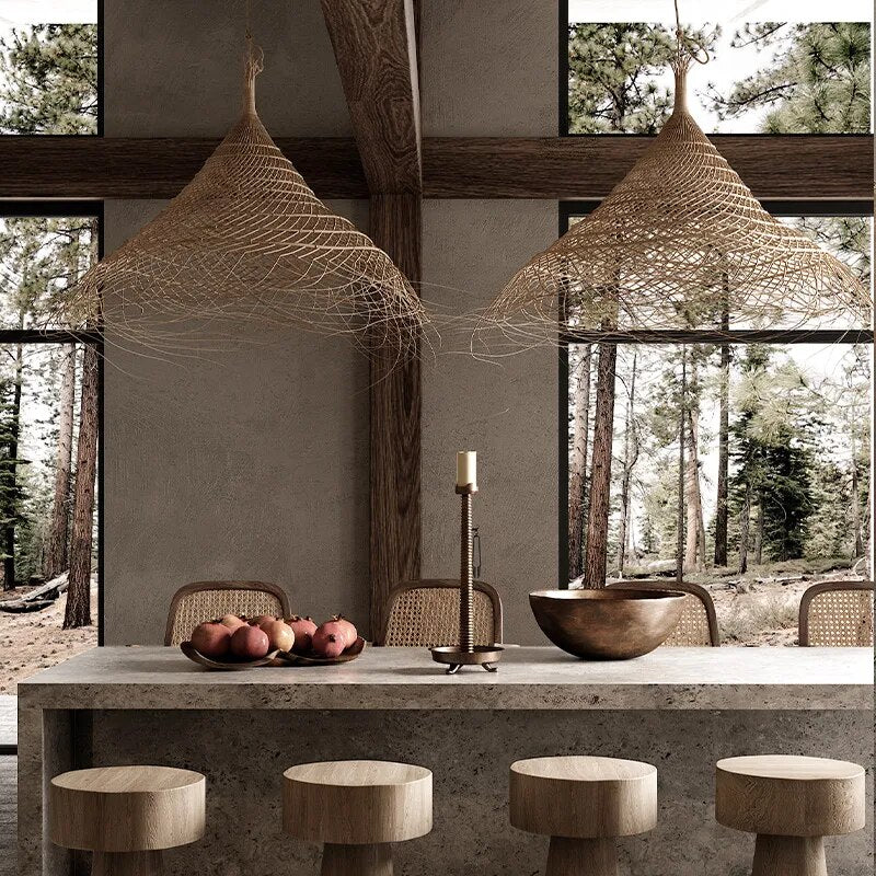 Retro Bamboo LED Pendant Light