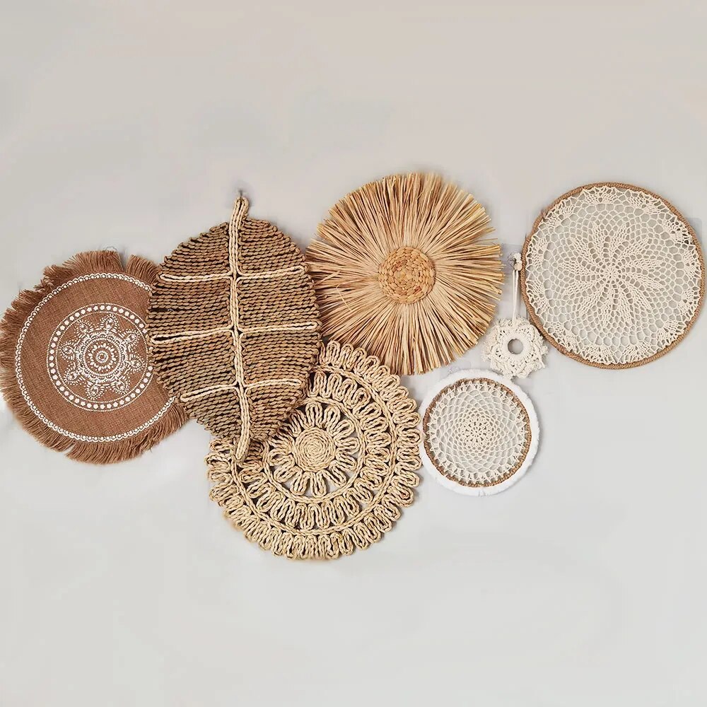 Nordic Style Straw Rattan Wall Decor